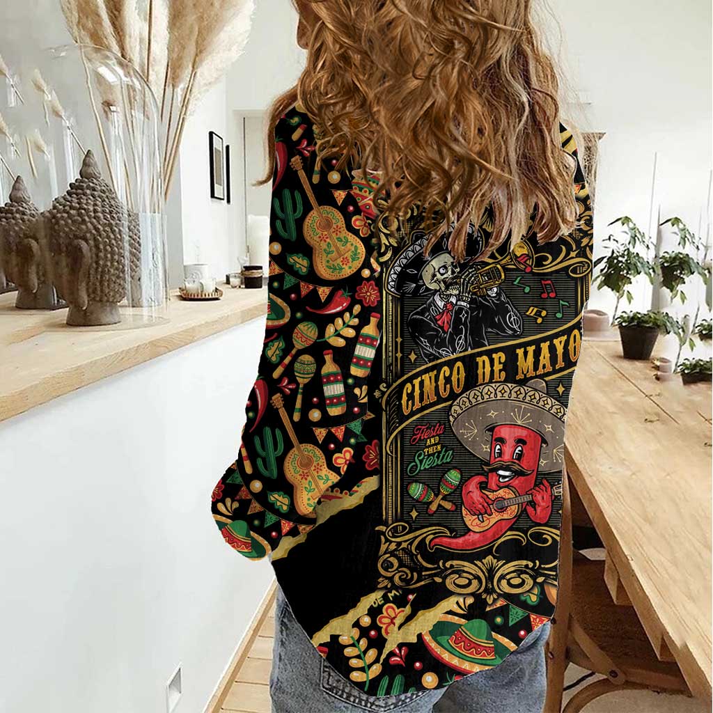 Mexico Cinco de Mayo Women Casual Shirt Fiesta and then Siesta