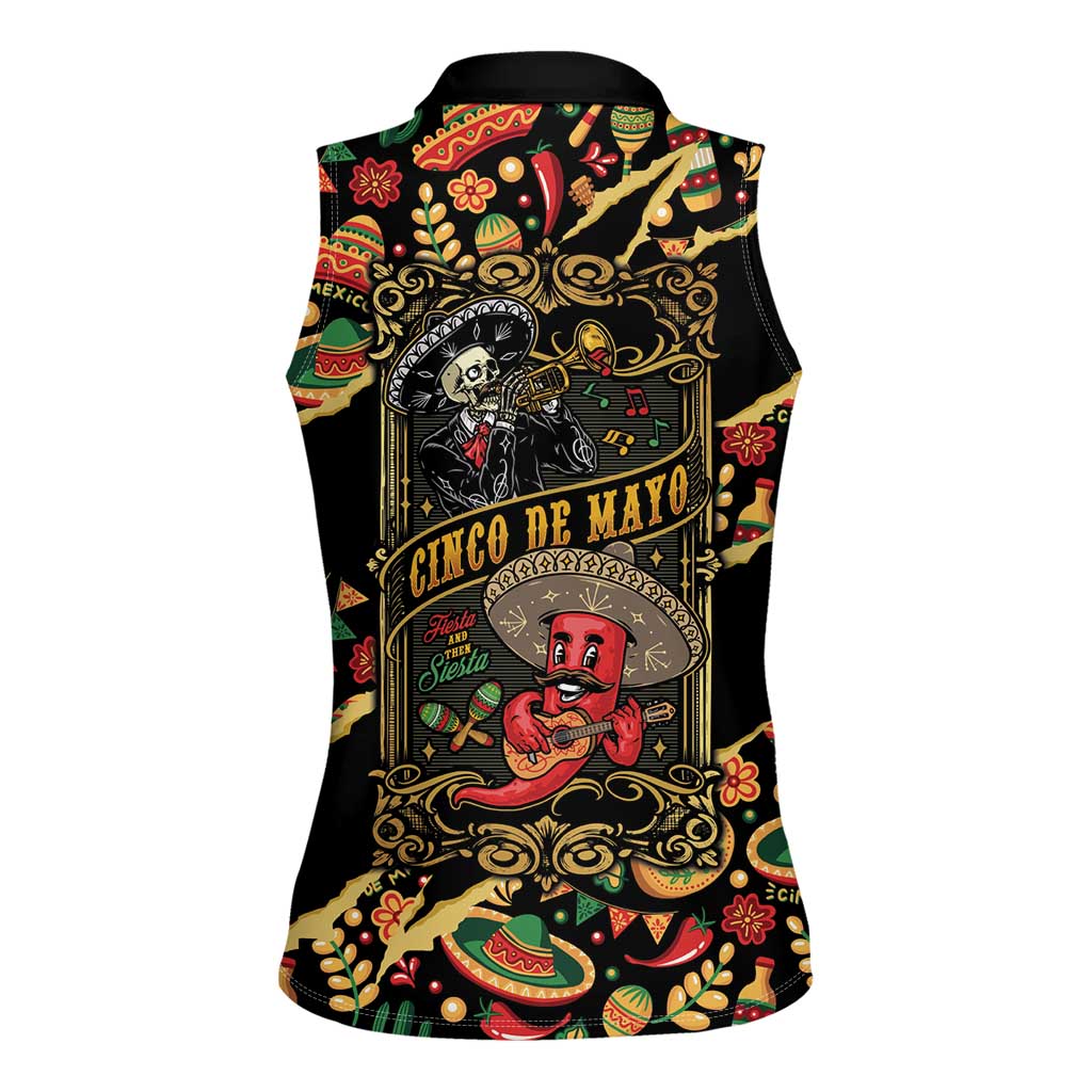 Mexico Cinco de Mayo Women Sleeveless Polo Shirt Fiesta and then Siesta