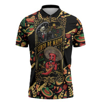 Mexico Cinco de Mayo Zipper Polo Shirt Fiesta and then Siesta