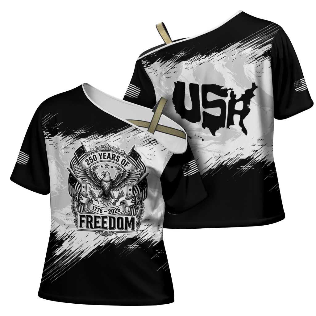 American 1776-2026 Cross Shoulder Shirt USA 250th Anniversary