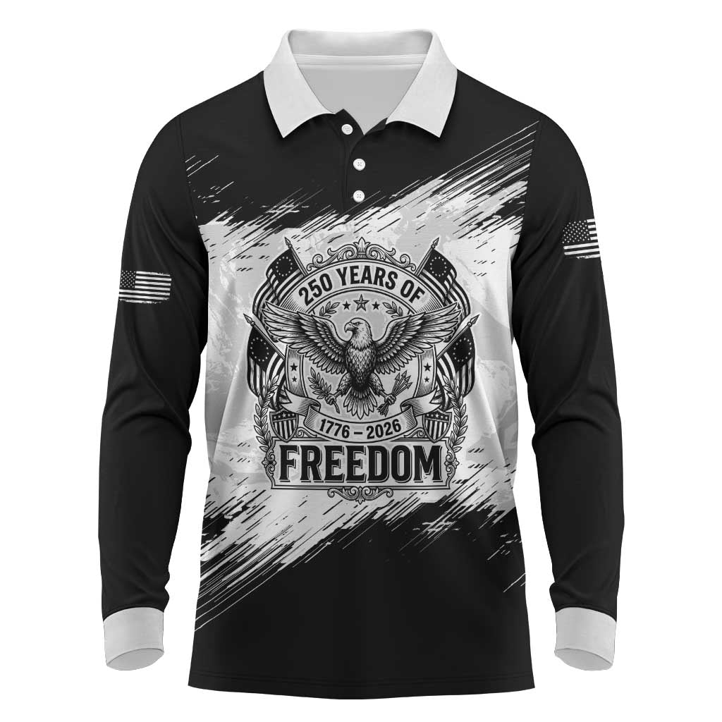 American 1776-2026 Long Sleeve Polo Shirt USA 250th Anniversary