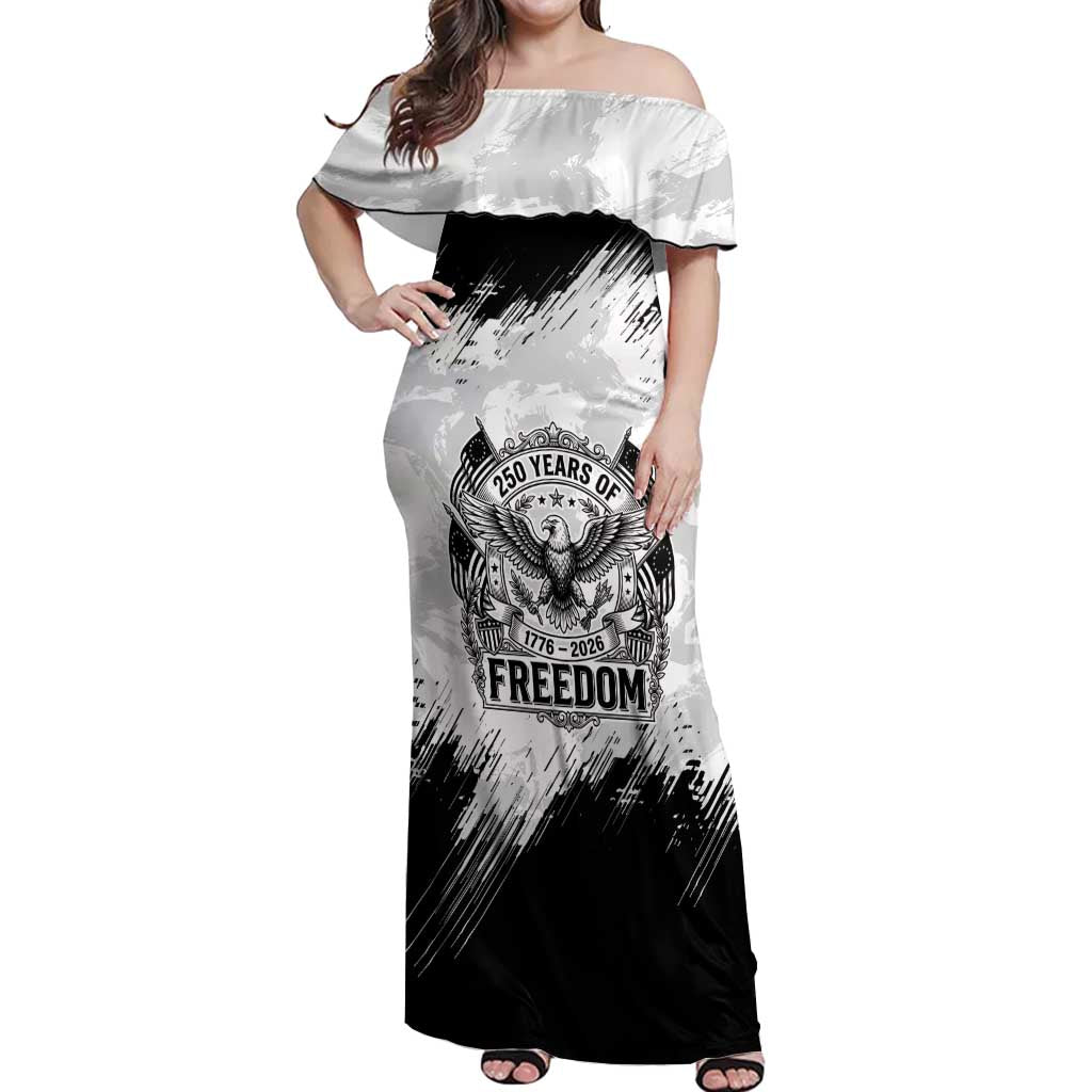American 1776-2026 Off Shoulder Maxi Dress USA 250th Anniversary