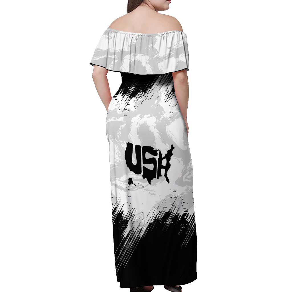 American 1776-2026 Off Shoulder Maxi Dress USA 250th Anniversary