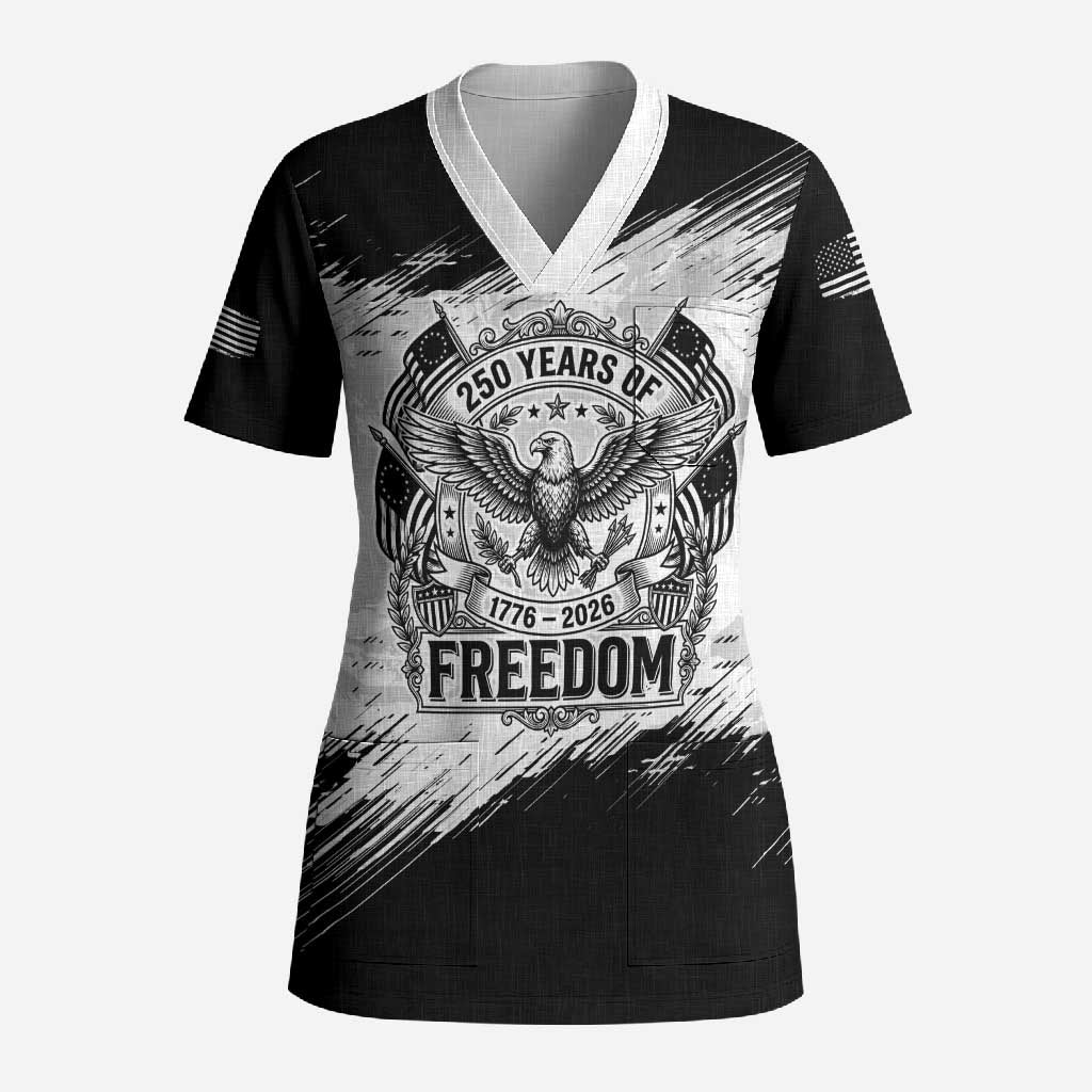 American 1776-2026 Scrub Top USA 250th Anniversary