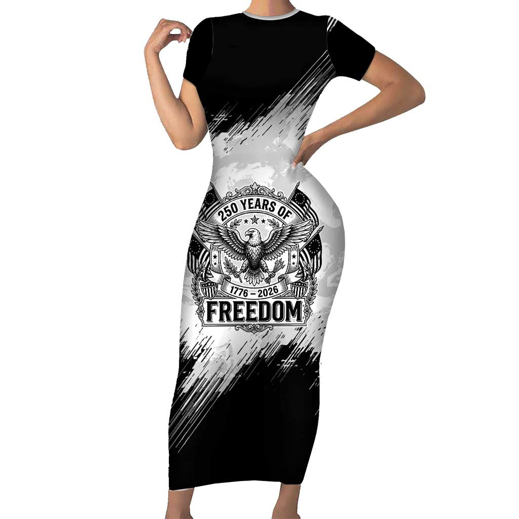 American 1776-2026 Short Sleeve Bodycon Dress USA 250th Anniversary