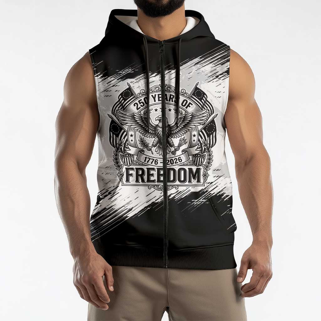 American 1776-2026 Sleeveless Zip Hoodie USA 250th Anniversary
