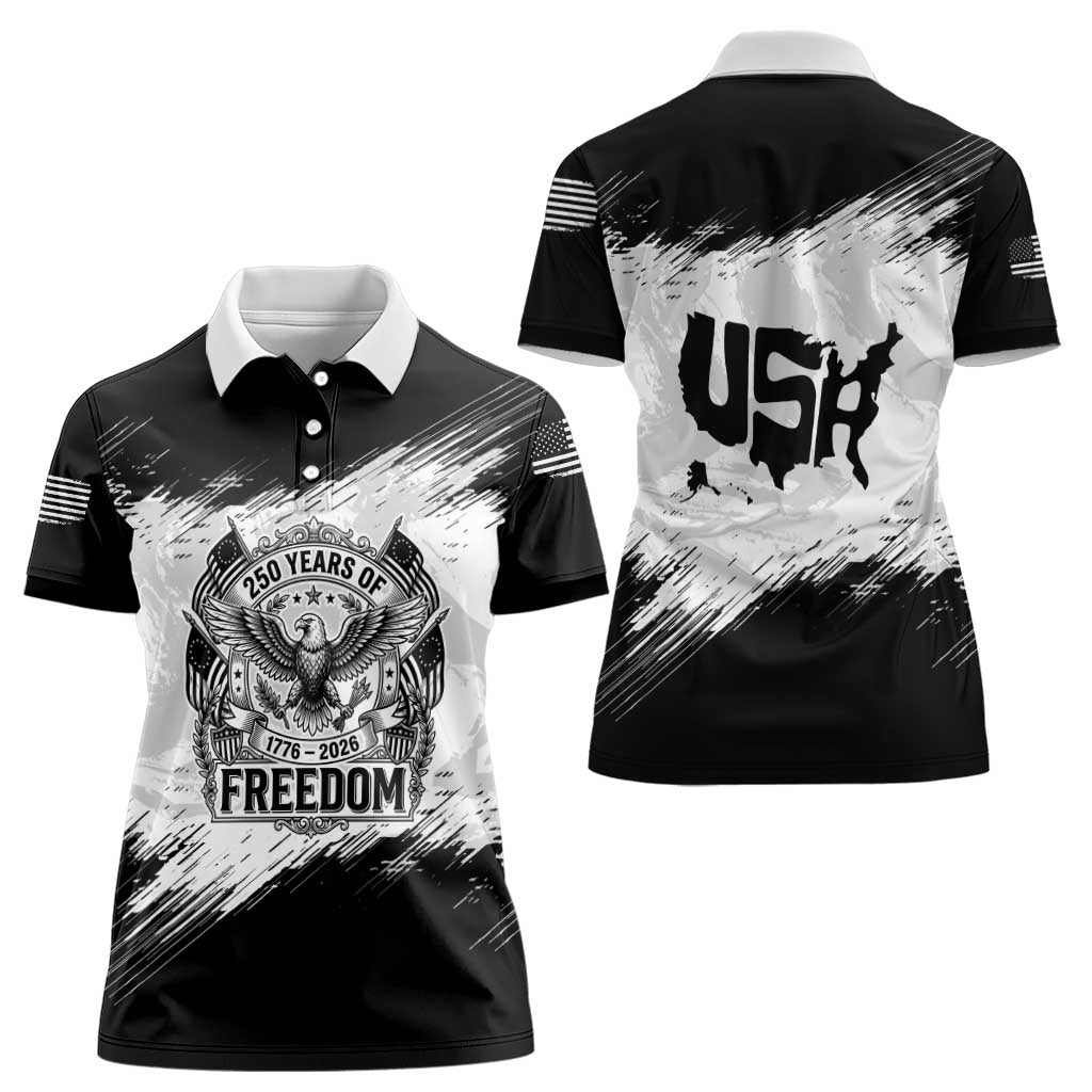 American 1776-2026 Women Polo Shirt USA 250th Anniversary