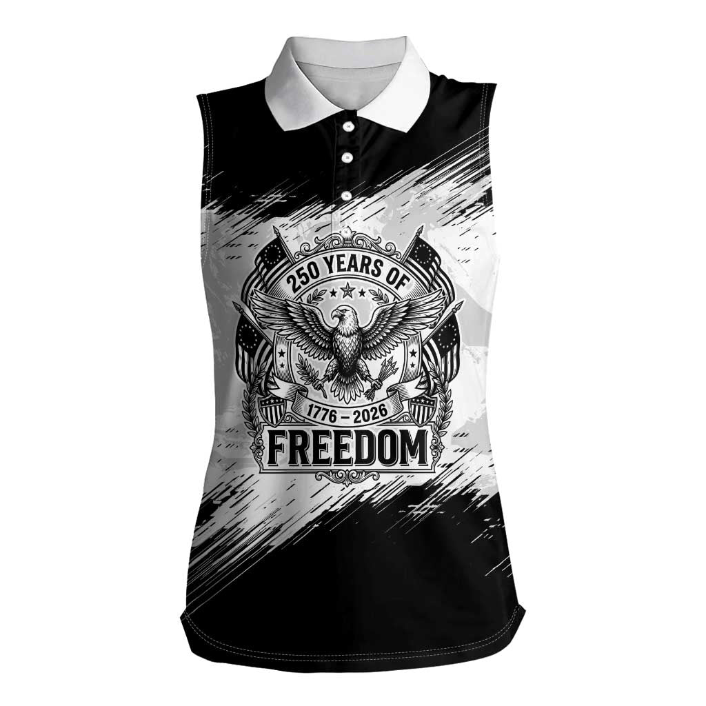 American 1776-2026 Women Sleeveless Polo Shirt USA 250th Anniversary