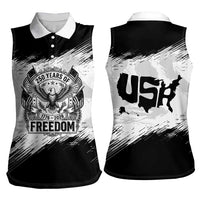 American 1776-2026 Women Sleeveless Polo Shirt USA 250th Anniversary