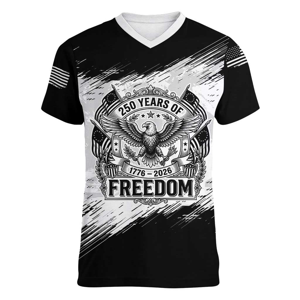 American 1776-2026 Women V-Neck T-Shirt USA 250th Anniversary