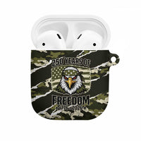USA 250th Anniversary AirPods Case Eagle Camouflage Zipper Stylized