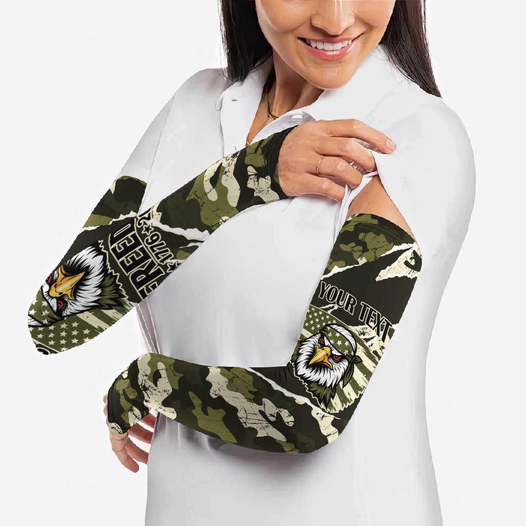 Personalized USA 250th Anniversary Arm Sleeves Eagle Camouflage Zipper Stylized