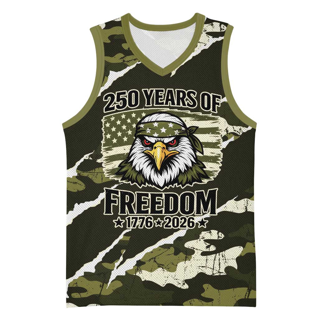 Personalized USA 250th Anniversary Basketball Jersey Eagle Camouflage Zipper Stylized