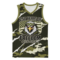 Personalized USA 250th Anniversary Basketball Jersey Eagle Camouflage Zipper Stylized