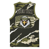 Personalized USA 250th Anniversary Basketball Jersey Eagle Camouflage Zipper Stylized