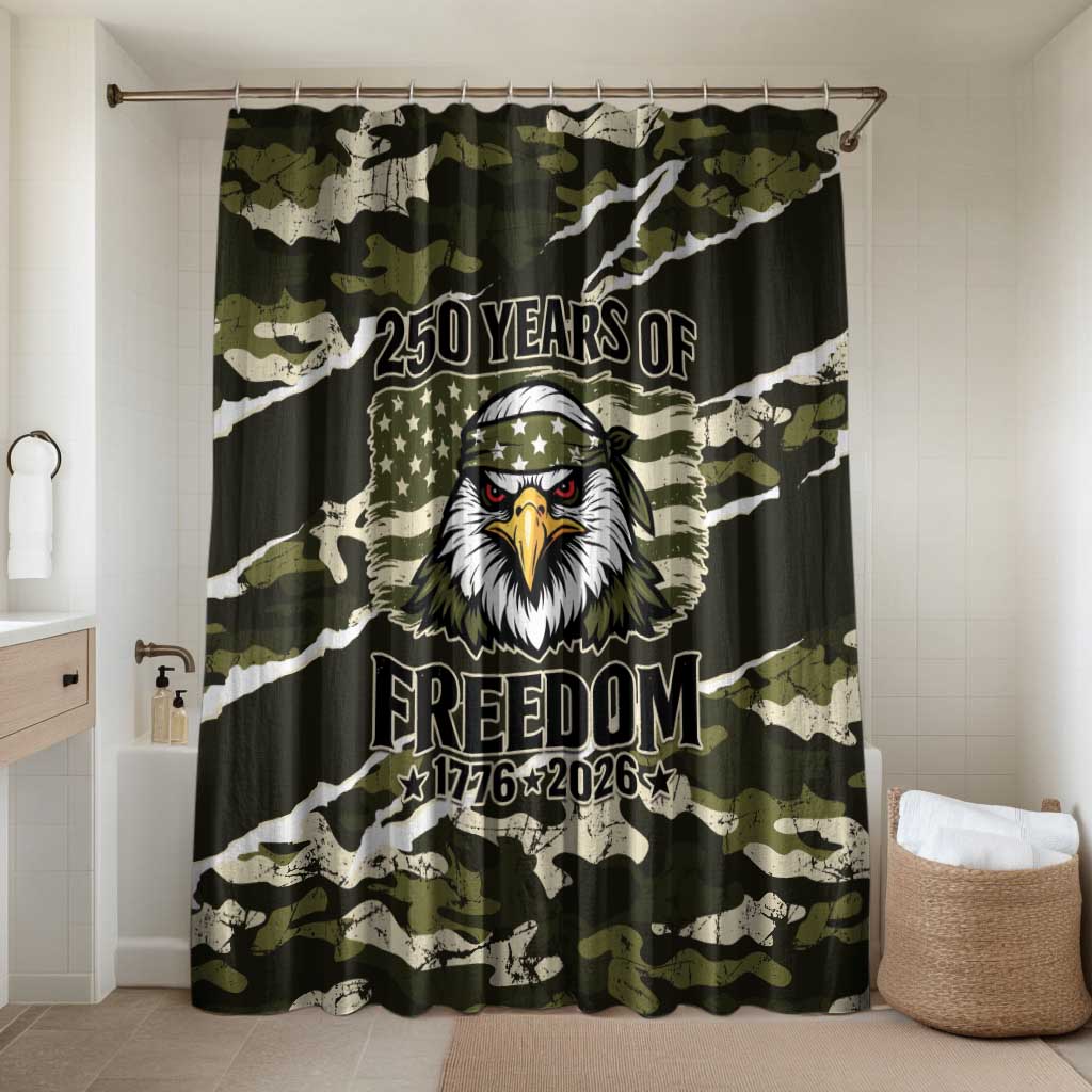 USA 250th Anniversary Bathroom Set Eagle Camouflage Zipper Stylized