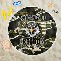 USA 250th Anniversary Beach Blanket Eagle Camouflage Zipper Stylized