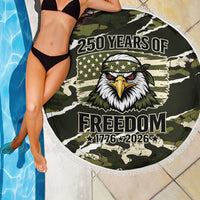 USA 250th Anniversary Beach Blanket Eagle Camouflage Zipper Stylized