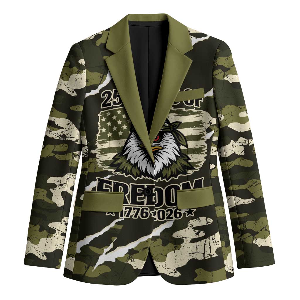 Personalized USA 250th Anniversary Blazer Eagle Camouflage Zipper Stylized