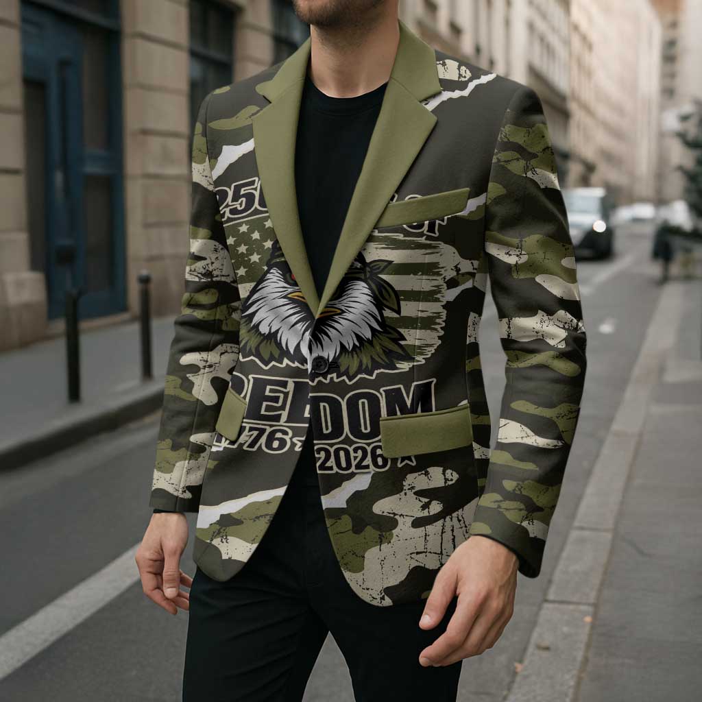 Personalized USA 250th Anniversary Blazer Eagle Camouflage Zipper Stylized