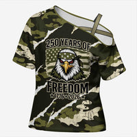Personalized USA 250th Anniversary Cross Shoulder Shirt Eagle Camouflage Zipper Stylized