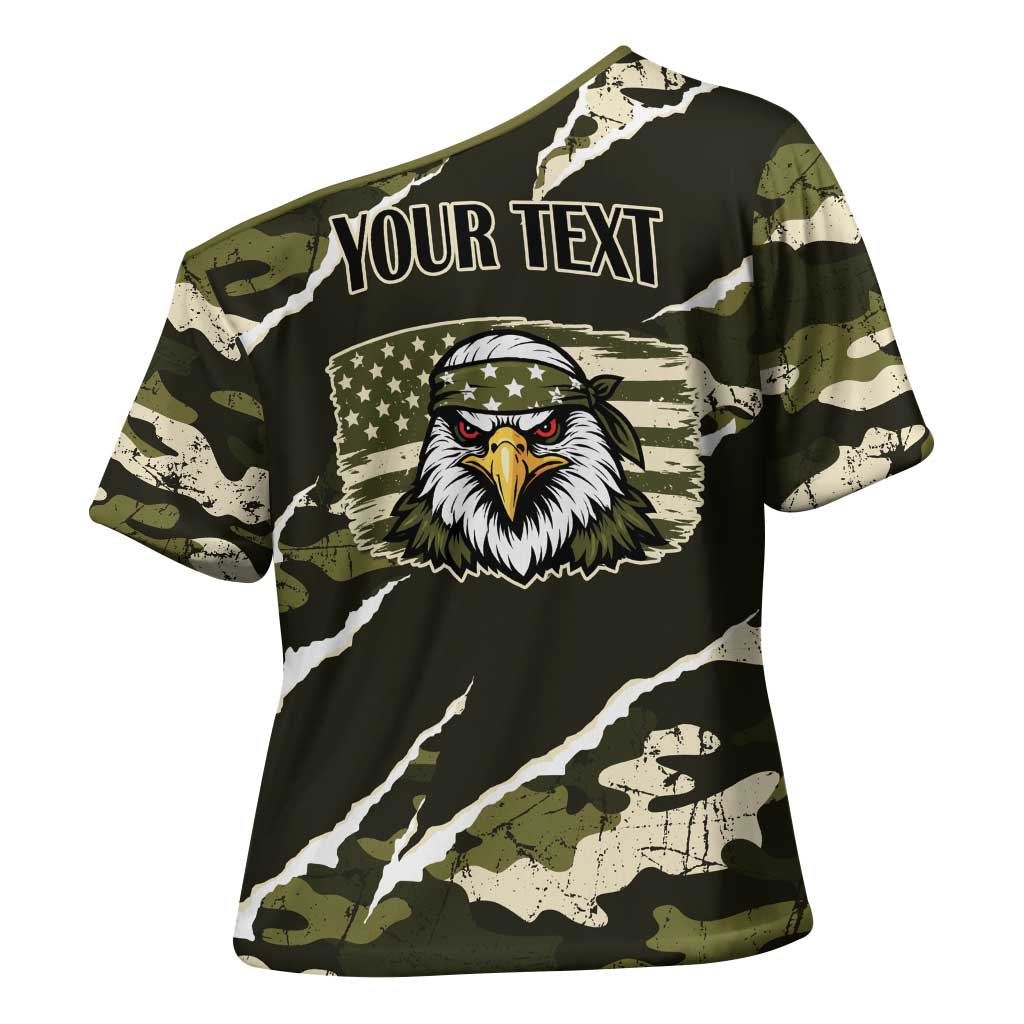Personalized USA 250th Anniversary Cross Shoulder Shirt Eagle Camouflage Zipper Stylized