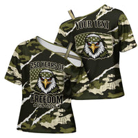 Personalized USA 250th Anniversary Cross Shoulder Shirt Eagle Camouflage Zipper Stylized