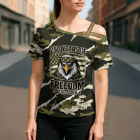 Personalized USA 250th Anniversary Cross Shoulder Shirt Eagle Camouflage Zipper Stylized