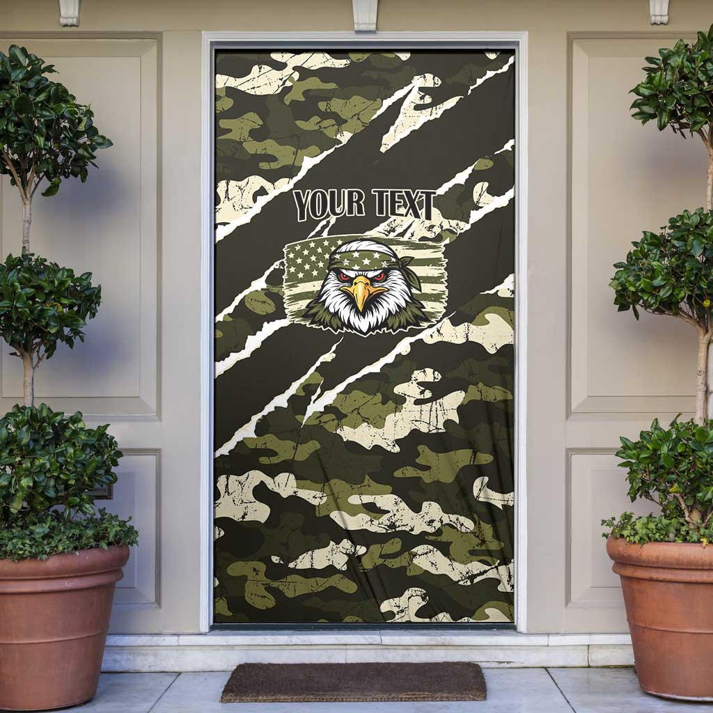 Personalized USA 250th Anniversary Door Cover Eagle Camouflage Zipper Stylized