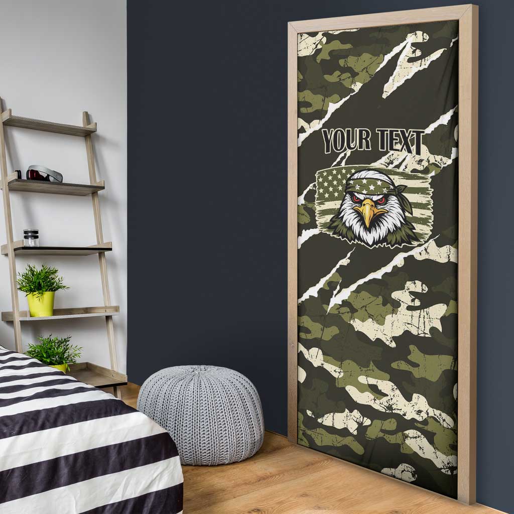 Personalized USA 250th Anniversary Door Cover Eagle Camouflage Zipper Stylized