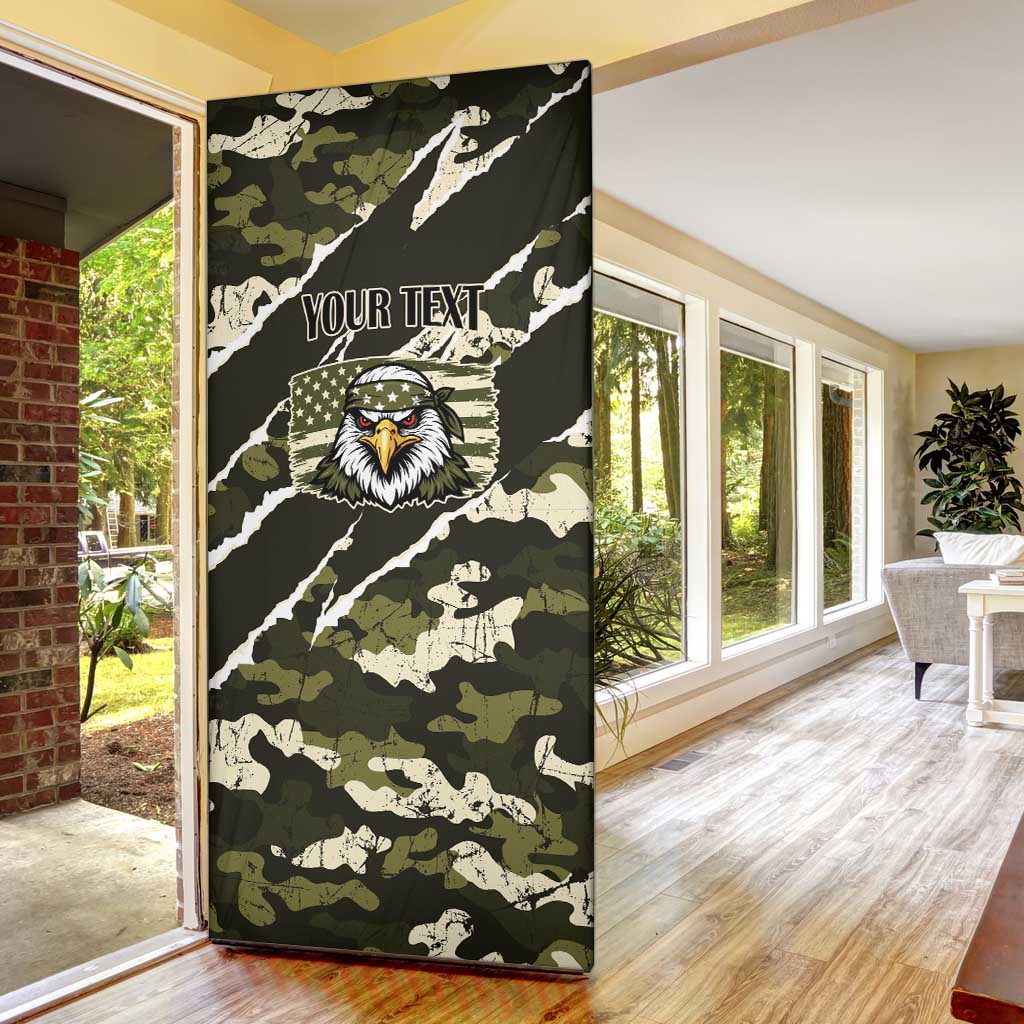 Personalized USA 250th Anniversary Door Cover Eagle Camouflage Zipper Stylized