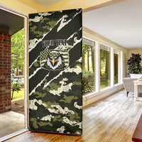 Personalized USA 250th Anniversary Door Cover Eagle Camouflage Zipper Stylized