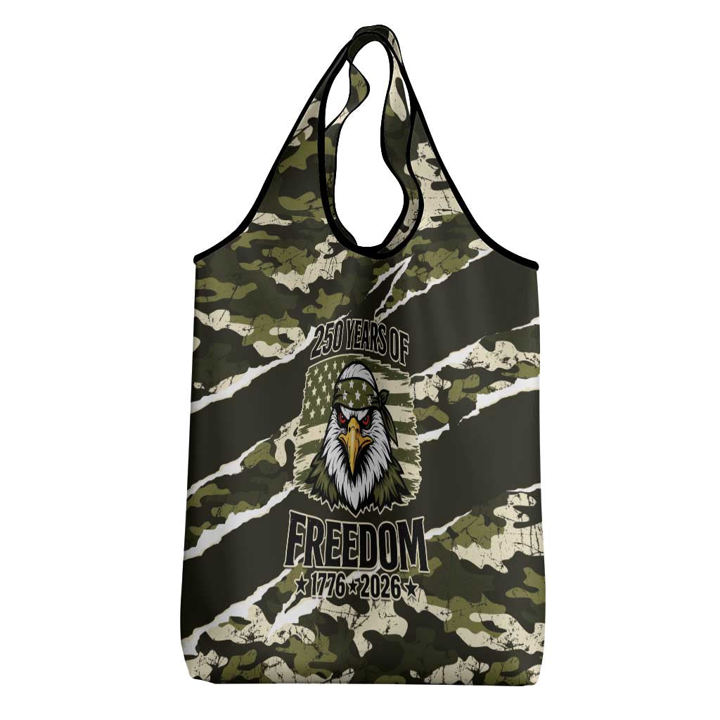 USA 250th Anniversary Grocery Bag Eagle Camouflage Zipper Stylized