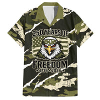 Personalized USA 250th Anniversary Hawaiian Shirt Eagle Camouflage Zipper Stylized