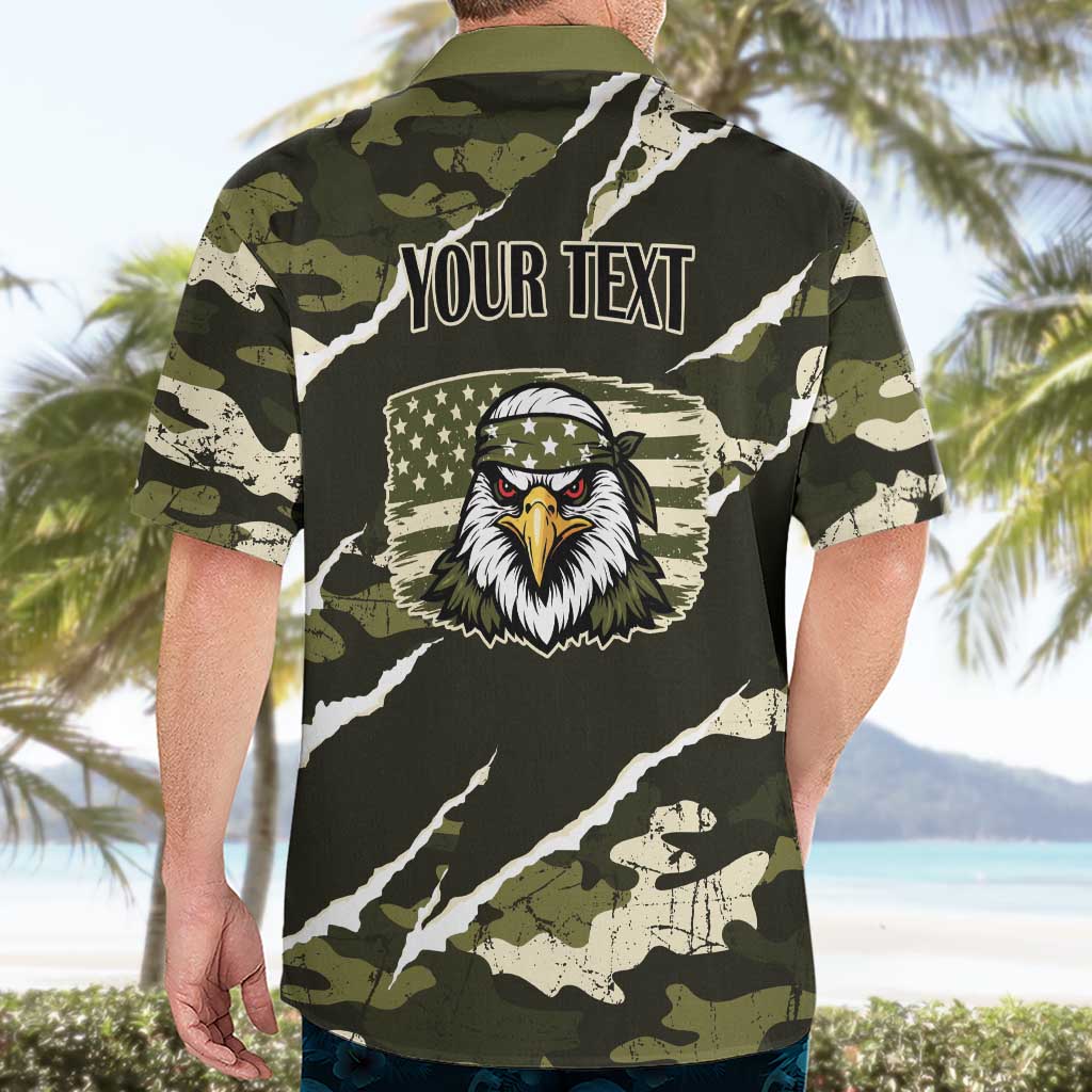 Personalized USA 250th Anniversary Hawaiian Shirt Eagle Camouflage Zipper Stylized