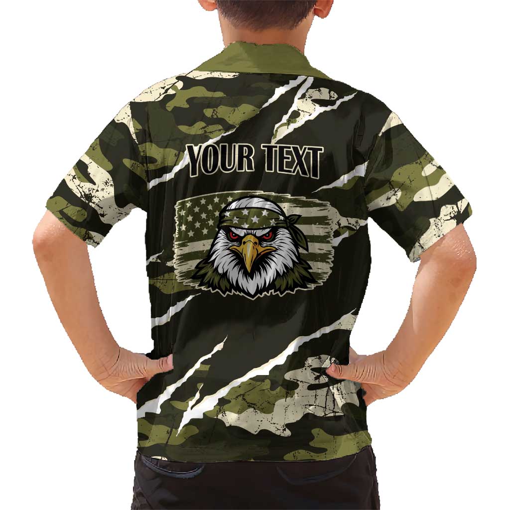 Personalized USA 250th Anniversary Hawaiian Shirt Eagle Camouflage Zipper Stylized