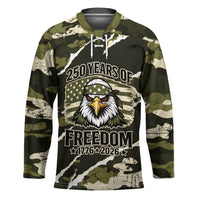 Personalized USA 250th Anniversary Hockey Jersey Eagle Camouflage Zipper Stylized
