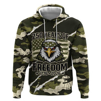 Personalized USA 250th Anniversary Hoodie Eagle Camouflage Zipper Stylized