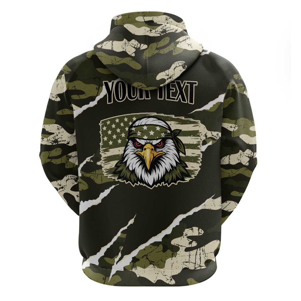 Personalized USA 250th Anniversary Hoodie Eagle Camouflage Zipper Stylized