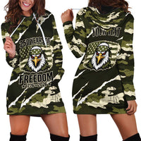 Personalized USA 250th Anniversary Hoodie Dress Eagle Camouflage Zipper Stylized