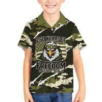 Personalized USA 250th Anniversary Kid Hawaiian Shirt Eagle Camouflage Zipper Stylized