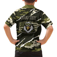 Personalized USA 250th Anniversary Kid Hawaiian Shirt Eagle Camouflage Zipper Stylized