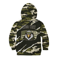 Personalized USA 250th Anniversary Kid Hoodie Eagle Camouflage Zipper Stylized