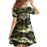 Personalized USA 250th Anniversary Kid Short Sleeve Dress Eagle Camouflage Zipper Stylized