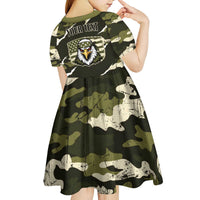 Personalized USA 250th Anniversary Kid Short Sleeve Dress Eagle Camouflage Zipper Stylized