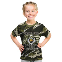 Personalized USA 250th Anniversary Kid T Shirt Eagle Camouflage Zipper Stylized