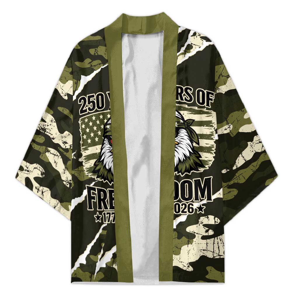 Personalized USA 250th Anniversary Kimono Eagle Camouflage Zipper Stylized