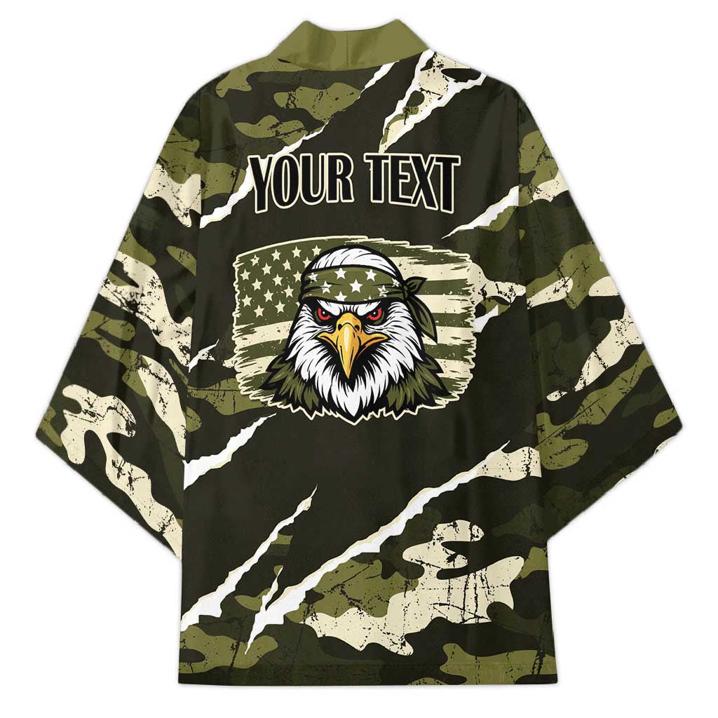 Personalized USA 250th Anniversary Kimono Eagle Camouflage Zipper Stylized