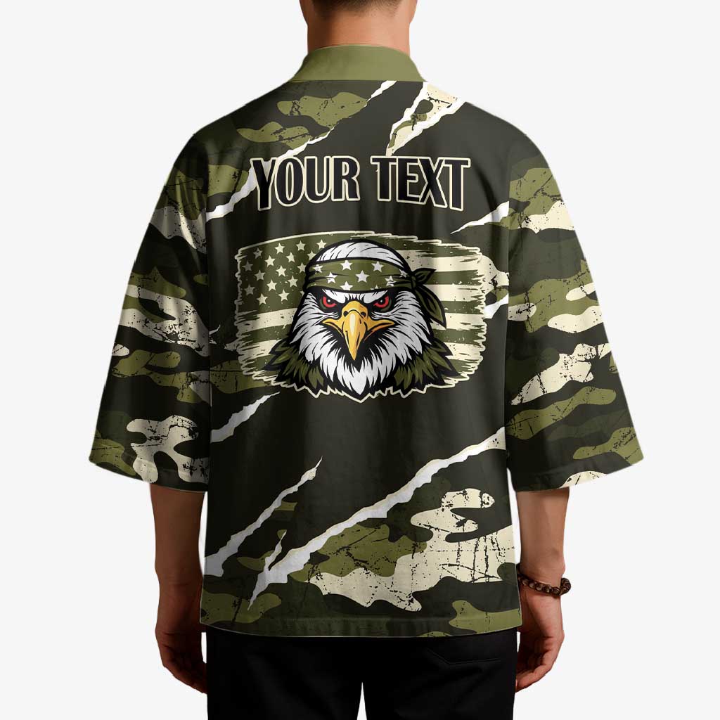 Personalized USA 250th Anniversary Kimono Eagle Camouflage Zipper Stylized