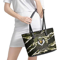 USA 250th Anniversary Leather Tote Bag Eagle Camouflage Zipper Stylized